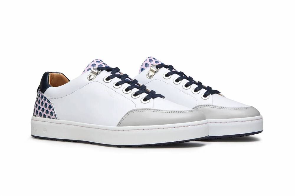 NEW ROYAL ALBARTROSS women's european leather fieldfox golf shoe in geo white/na